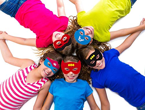 image for Solovey 30pcs Superhero Felt Masks for Kids Party Cosplay Superhero Ma