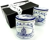 Stroopie Stroopwafels, 8.8 oz Delft Tins in a Gift Box (Pack of 2)
