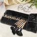 Makeup Brushes, FlatLED Makeup Brush Set, 32 PCS Profesional Wooden Synthetic Cosmetics Makeup Brush Kit with Leather Case, Foundation Eyeliner Blending Concealer Eyeshadow Face Powder Blush (Wooden)