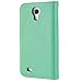 Galaxy S4 case,By HiLDA,Wallet Case for Samsung Galaxy S4/i9500,Premium PU Leather Case,Credit Card Holder,Flip Cover Case[Mint Green]