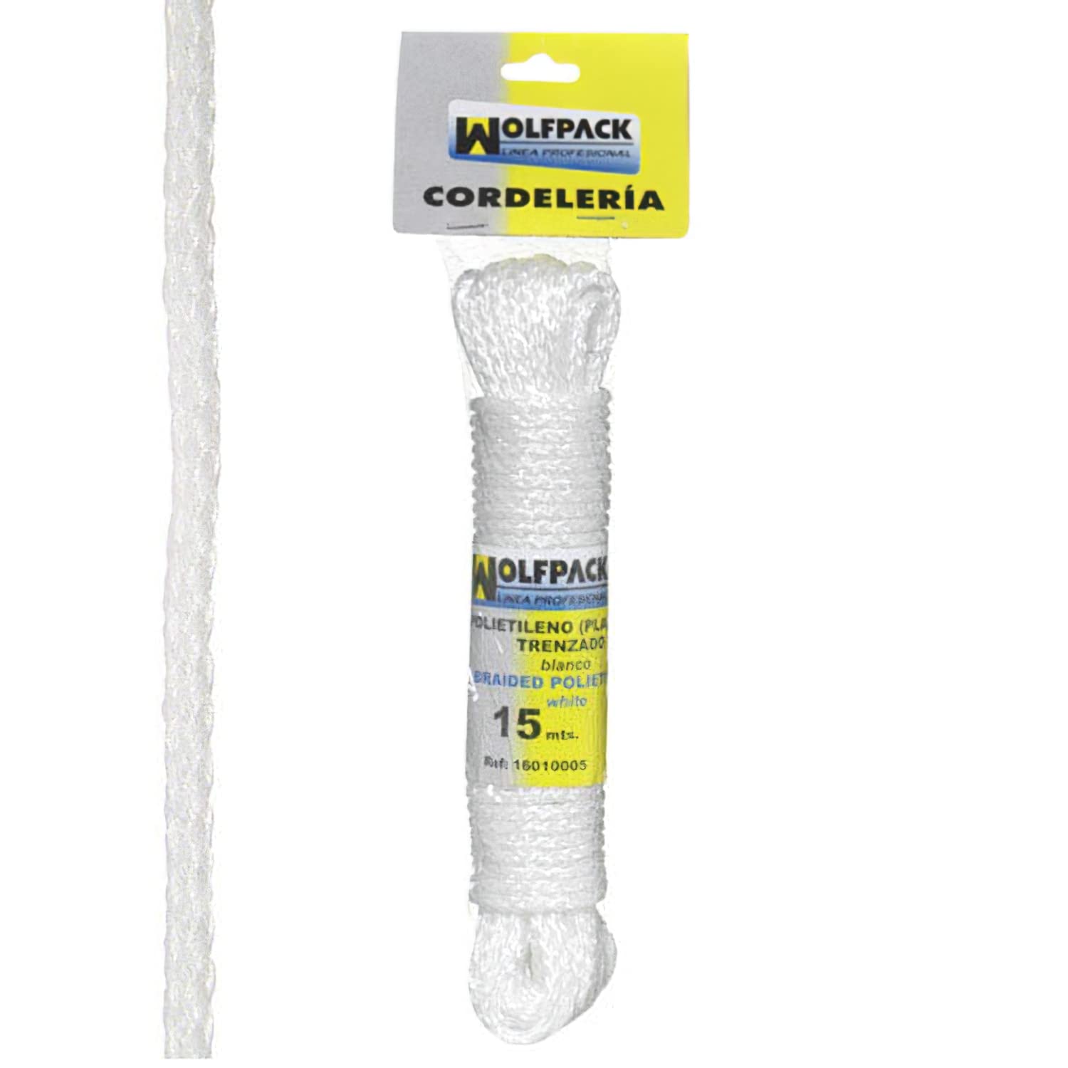 Wolfpack 16010005 Ft Number-18 Braided Plastic White (MADEJA 15 mt)