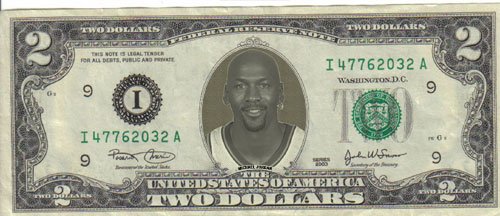 Michael Jordan $2 Dollar Bill Mint! Rare! $1