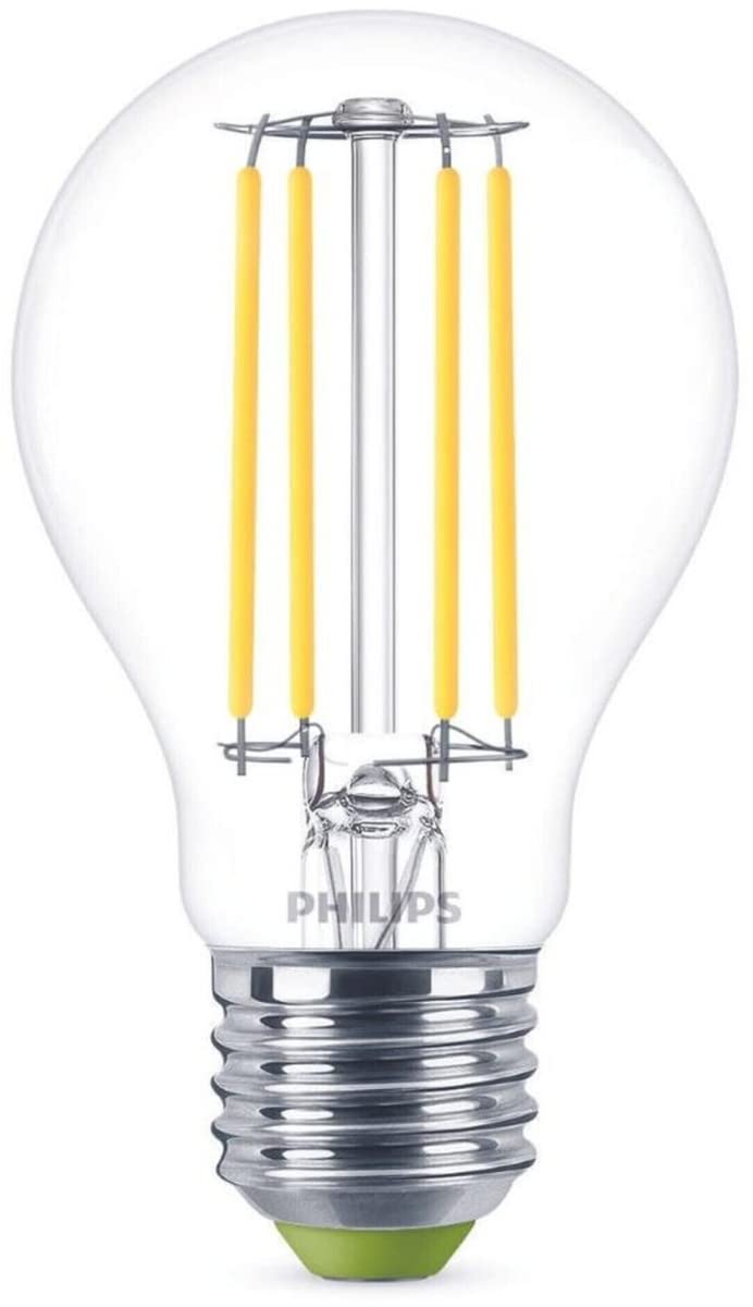 Philips LED Ultra Efficient Light Bulb A Label Energy Rating [Cool White 4000K - E27 Edison Screw] 40W A60 Clear. for Indoor Home Lighting. — image 1