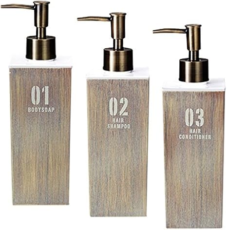 Amazon ディスペンサー セット 角型 ビンテージ加工 シャンプー リンス コンディショナー ボディーソープ お風呂グッズ バス用品 バスルーム 人気 おすすめ かわいい おしゃれ プレゼント 日本製 カリフォルニア ネイション 角型 大 白 ホワイト 3点セット ソープ