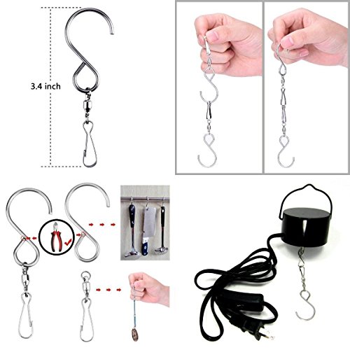 2Pack Smooth Spinning Swivel Clips Hanging Hooks for Wind Chime Mobile