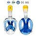 Snorkel Mask Full Face Premium Quality with Bag 180° Panoramic View Anti Fog Anti Leak Best for Adult Youth Diving Mask Go Pro Mount Full-face Easybreath Snorkel Set Snorkeling Gear