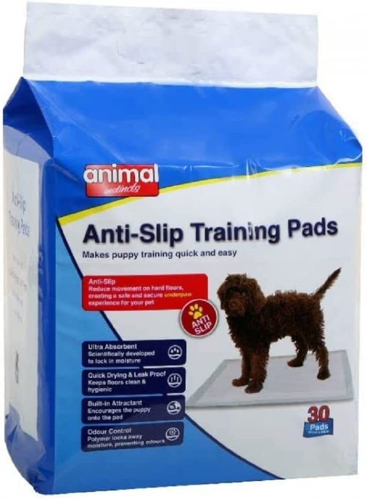 Animal Instincts Dog and Puppy Training Pads, Leakproof, 6-Layer Design with Quick Dry Surface, 60 cm x 60 cm, 30 Pads