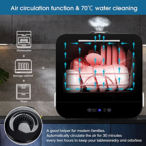 Kwasyo Portable Countertop Dishwasher with Fully Automatic Pumping