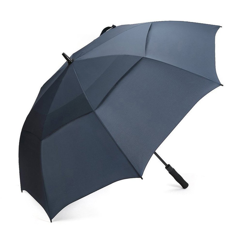G4Free 47/54/58/62/68 Inch Automatic Open Golf Umbrella Extra Large Oversize Double Canopy Vented Windproof Waterproof Stick Umbrellas(Navy Blue, 62 inch)