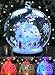 BANBERRY DESIGNS LED Glass Globe Christmas Ornament Santa Claus in Chimney of Lit Cottage House with Hand Painted Snowflakes Color Changing Lights Collectible