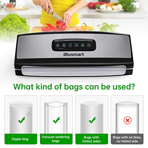 Vacuum Sealer Blusmart Food Sealer Machine with cutter for Food Savers