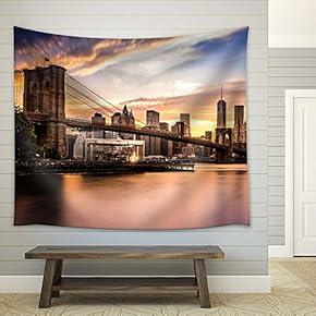 Brooklyn Bridge in New York City - Fabric Tapestry, Home Decor - 51x60 inches