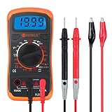 Neoteck Digital Multimeter with 2 Test Leads Set, Pocket Backlight Multimeter Voltmeter Ammeter Ohmmeter AC/DC Voltage DC Current Resistance Diodes Transistor Audible Continuity Tester