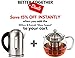 Electric Kettle with 4 Button Touch Display Variable Temperature Control - 1000 Watt Stainless Steel Hot Water Heater - This 1.8 Quart Kettle is the Perfect Tea Maker with Safe Automatic Shut-Off
