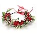 Christmas Flower Crown Headband Girls Wedding Floral Crown Artificial Pine Berry Flower Wreath Garland for Women Festival