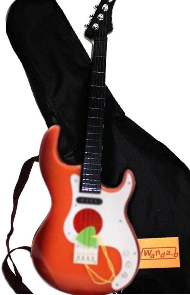 Amazon Wanda B 子供用 おもちゃ ギター 配線 無し ミュージシャン 写真 撮影 用 ギターケース 付き オレンジ ギター 弦楽器 おもちゃ
