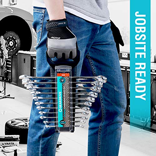 GEARDRIVE 22-piece Combination Wrench Set, Inch/Metric, with Plastic Tray - Thumbnail 6