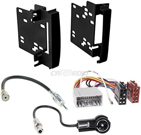Dodge Nitro 07- '11 original Plug & Play Quality 2-Din Car Radio Installation Set Includes Aerial Adaptor Radio Connection Cable and Radio Fascia/Frame Black