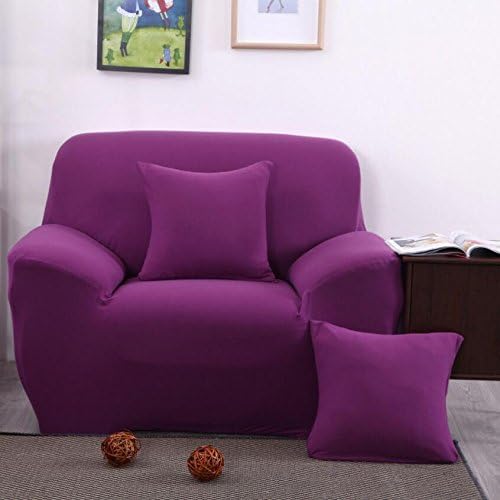 Single Sofa Slipcovers 1 Seater High Elasticity Anti-mite Chair Covers Sofa Cover Slipcover Couch (Purple)