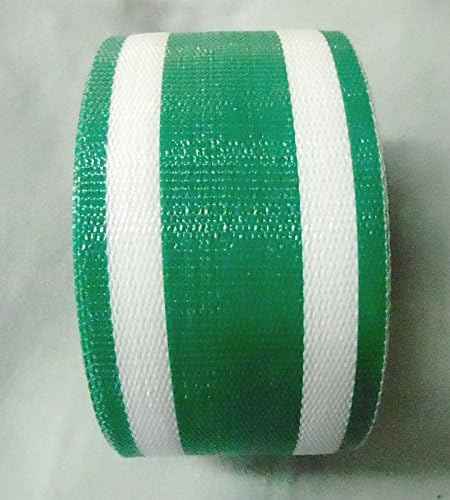 Lawn Chair Webbing Outdoor Strapping Replacement 2 1/4" x 100 feet Green/White