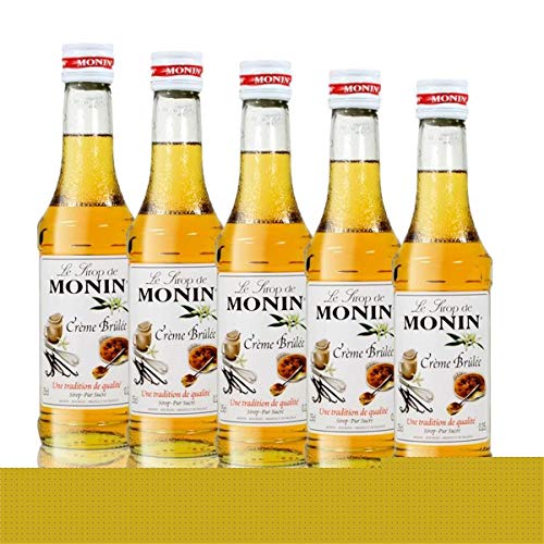5x Monin Créme Brûlée Sirup, 250 ml Flasche - für Cocktails, zum Kaffee oder Kochen