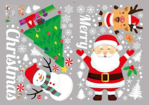 image for AMS 197 Pieces Christmas Decoration Baubles Snowflakes PVC Window Clin