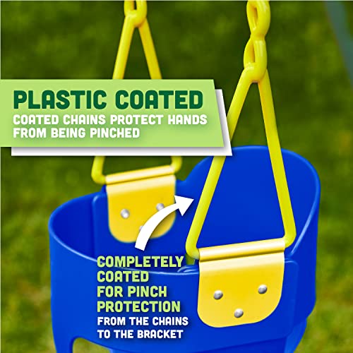 Combo Deluxe High Back Full Bucket Swing (Triangle and Chain Dip) and HeavyDuty Swing Seat