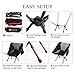MARNUR Folding Camping Chair Ultralight Portable Camp Chair Lightweight for Fishing Hiking Beach Compact with Aluminum-Alloy Frame/Breathable Fabric/Side Pockets/Backpack Adjustable Height Weight Cap