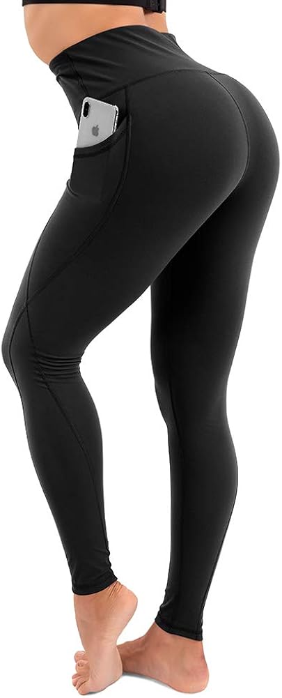 CLUCI High Waist Yoga Leggings Women Workout Pants with Pockets Tummy Control Non-See Through 4 Way Stretch: Clothing