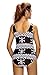 Womens Sexy Print Lace Up V Neck One Piece Swimsuit Monokini Swimwear Bathing Suits Plus,Black,XL(US 14-16)