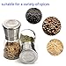 Pepper Mill Salt Grinder, Stainless Steel Surface Pepper or Salt Mill with Adjustable Coarseness & Cleaning Brush by F-Q-T (2 piece) Salt Shakers Cruets