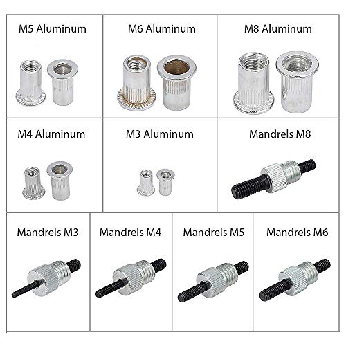 image for LETBUY-Tech LETB 156 pcs Rivet Nut Tool Kit Set Riveting Nuts, Heavy D