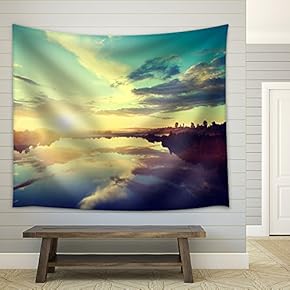 Sunset on The River - Fabric Wall Tapestry Home Decor - 51x60 inches