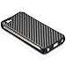 iPhone SE Case, GreatShield SHIFT CX Carbon Fiber Design Flip Leather Cover for Apple iPhone SE 5S 5 - Black