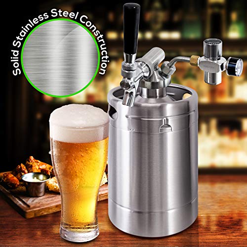 Pressurized-Beer-Mini-Keg-System-64oz-Stainless-Steel-Growler-Tap-Portable-Mini-Keg-Dispenser-Kegerator-Kit-Co2-Pressure-Regulator-Keeps-Carbonation-for-Craft-Beer-Draft-and-Homebrew-NutriChef