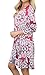 For G and PL Womens 3/4 Sleeve Loose Floral Print Casual Crew Neck Pocket T Shirt Dress Red XL