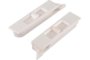 Brixwell Snap in Tilt Latch Left and Right Pair, Plastic Material, White Finish, 2-21/32" Length, 3/32" Stile Snap Size, 3/8" Nose Size, Suitable for Tilt Window Applications, Easy Replacement Use