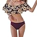 Womens Off The Shoulder Ruffle Bikini Sets Swimsuit Beachwear , Floral , Medium