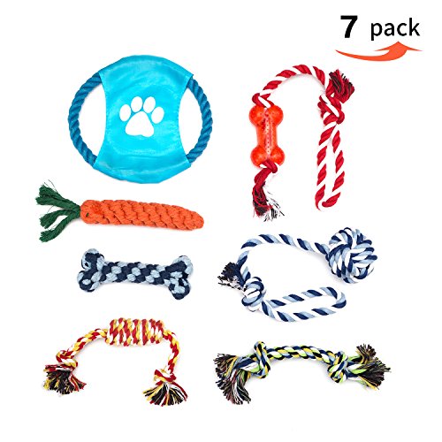Dog rope toys,puppy cotton chew toys cleaning dogs teet…