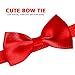 Didog Pretty Breakaway Cat Collars with Fish Shaped ID Tags,Bow-Tie Cat Collar Charms for Kitten Small Dogs,Red