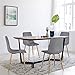 VECELO Modern Dining Side Chairs Fabric Cushion Seat Back Sturdy Metal Legs for Living Room,Set of 4, Gray