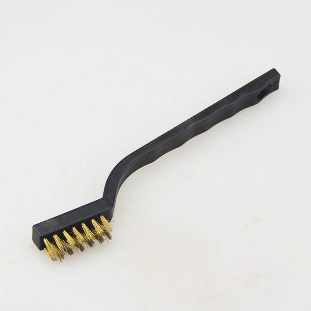 Gobesty Cepillo de latón 12 PCS Mangos de plástico Cepillo de alambre