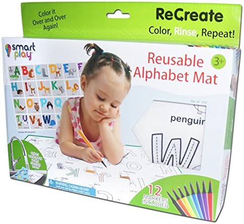 Recreate-Large Reusable Alpahbet Mat-Wild Animal Theme Coloring Mat