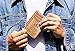 FYSSHUO Brown Leather Slim RFID Love Theme Wallet for Husbands & Men - Engraved, 4 Sections, 2 Pockets