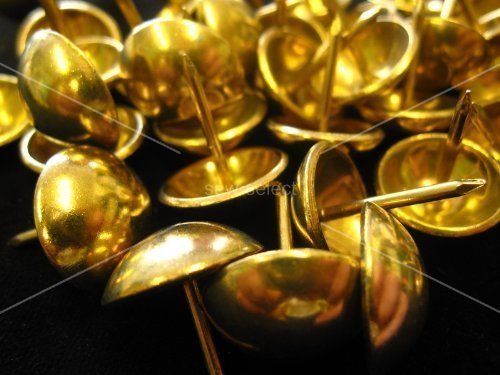 Heico 250 brass on steel large upholstery chair nails - 19 mm diameter decorative furniture studs