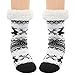 Ordenado 2 Pairs Women's Winter Fuzzy Warm Cozy Fleece Lined Slipper Socks with Grippers, Non Slip Super Soft Thick Thermal Knit Sherpa Christmas House Sock