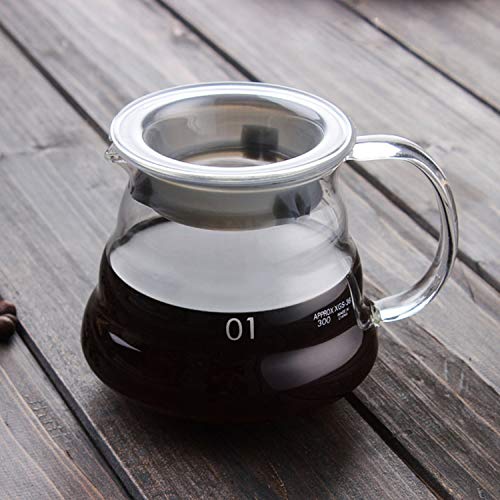 Migavan Coffee Server,360ml 12oz Heat Resistant Clear High Borosilicate Glass Range Coffee Server Pour Over Pots Kettle Teapot - Thumbnail 3