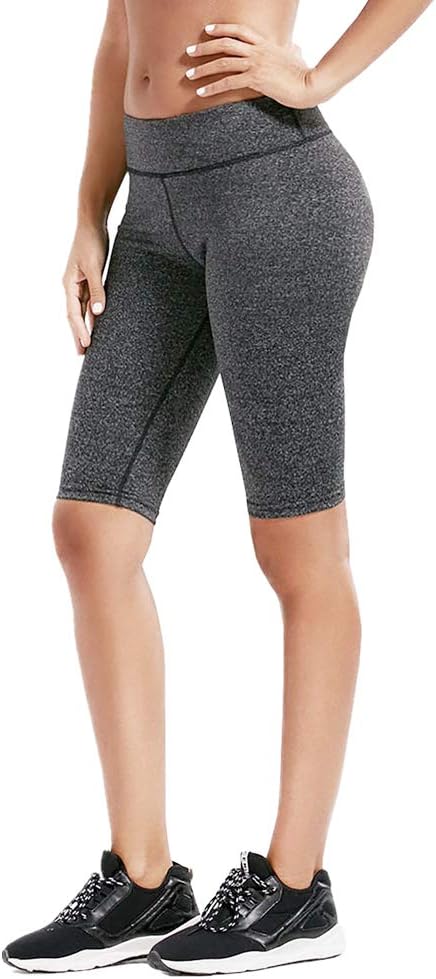 SOUTEAM Women’s Active Shorts Printed Running Leggings Workout Bike Yoga Pants with Hidden Pocket