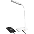 TW Desk Lamps for Home Office - Super Bright Small Desk Lamp with USB Charging Port, a Perfect LED Desk Light as Study Lamp, Bedside Reading Lights, White