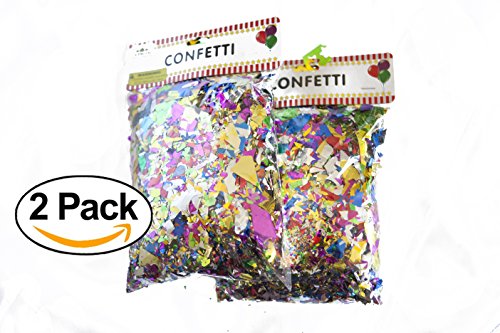 image for Hit Delights Metallic Shiny Confetti. Sparkly Rainbow Confetti, Bulk J